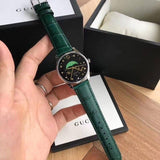 Gucci G-Timeless Black Dial Green Leather Strap Unisex Watch - YA126326 Buy Now By Gucci