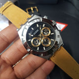 Guess Continental Multifunction Black Dial Brown Leather Strap Watch for Men - GW0262G1 Buy Now By Guess