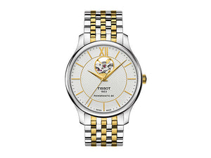 Tissot Tradition Powermatic 80 Open Heart Silver Dial Two Tone Steel Strap Watch For Men - T063.907.22.038.00 Buy Now By Tissot