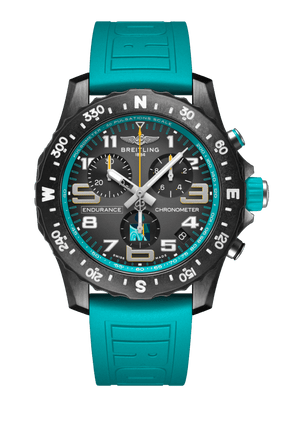Breitling Endurance Pro Ironman 70.3 World Championship Grey Dial Turquoise Rubber Strap Watch for Men - X823105C1M1S1 Buy Now By Breitling