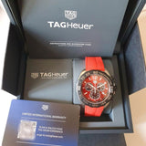 Tag Heuer Formula 1 Chronograph 41mm Red Dial Red Rubber Strap Watch for Men - CAZ101AN.FT8055