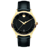Movado 1881 Automatic Black Dial Black Leather Strap Watch For Men - 606875 Buy Now By Movado