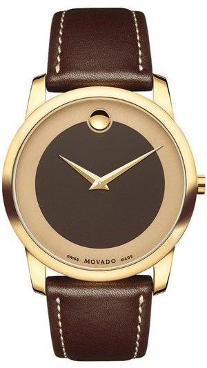 Movado Museum Classic Brown Dial Brown Leather Strap Watch For Men - 0606880 Buy Now By Movado