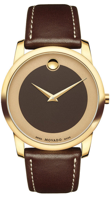 Movado Museum Classic Brown Dial Brown Leather Strap Watch For Men - 0606880 Buy Now By Movado