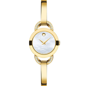 Movado Rondiro Mother of Pearl Dial Gold Steel Strap Watch For Women - 0606889 Buy Now By Movado