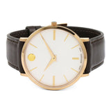 Movado Ultra Slim White Dial Brown Leather Strap Watch For Men - 0607089 Buy Now By Movado