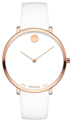 Movado Museum 70th Anniversary Special Edition White Dial White Leather Strap Watch For Women - 0607139 Buy Now By Movado