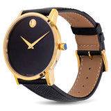 Movado Museum Classic Quartz Black Dial Black Leather Strap Watch for Men - 0607195 Buy Now By Movado