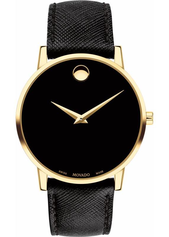 Movado Museum Classic Quartz Black Dial Black Leather Strap Watch for Men - 0607195 Buy Now By Movado