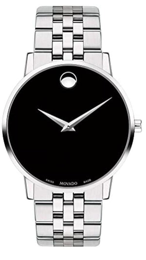 Movado Museum Classic Black Dial Silver Steel Strap Watch for Men - 0607199 Buy Now By Movado