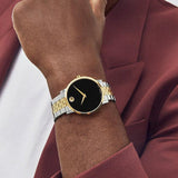 Movado Museum Classic Black Dial Two Tone Steel Strap Watch for Men - 0607200 Buy Now By Movado