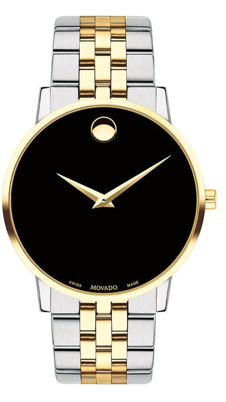 Movado Museum Classic Black Dial Two Tone Steel Strap Watch for Men - 0607200 Buy Now By Movado