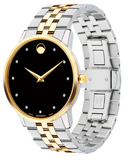 Movado Museum Classic Diamonds Black Dial Two Tone Steel Strap Watch for Men - 0607202 Buy Now By Movado