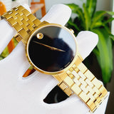 Movado Museum Classic Quartz Black Dial Gold Steel Strap Watch for Men - 0607203 Buy Now By Movado