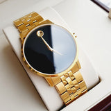 Movado Museum Classic Quartz Black Dial Gold Steel Strap Watch for Men - 0607203 Buy Now By Movado