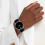 Movado Museum Black Dial Black Leather Strap Watch For Men - 606502 Buy Now By Movado