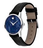 Movado Museum Classic Blue Dial Black Leather Strap Watch for Men - 0607197 Buy Now By Movado
