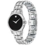 Movado Veturi Quartz Black Dial Silver Steel Strap Watch for Women - 0606338 Buy Now By Movado