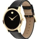 Movado Museum Black Dial Black Leather Strap Watch For Men - 0607014 Buy Now By Movado
