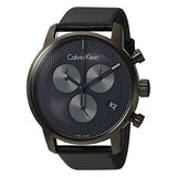 Calvin Klein City Chronograph Grey Dial Black Leather Strap Watch for Men - K2G177C3 Buy Now By Calvin Klein