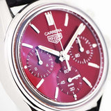 Tag Heuer Carrera Automatic Chronograph Red Dial Black Leather Strap Watch for Men - CBK221G.FC6479 Buy Now By Tag Heuer