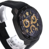 Versace Dylos Chronograph Black Dial Black Rubber Strap Watch for Men - VQC020015 Buy Now By Versace