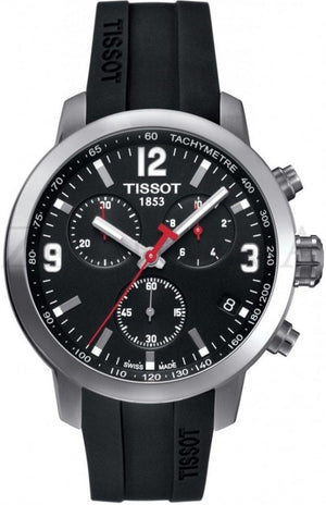 Tissot PRC 200 Chronograph Black Dial Black Rubber Strap Watch for Men - T114.417.17.057.00 Buy Now By Tissot