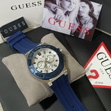 Guess Force White Dial Blue Rubber Strap Watch For Men - W0674G4 Buy Now By Guess