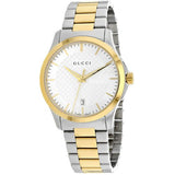Gucci G Timeless Silver Dial Two Tone Steel Strap Watch For Men - YA126474 Buy Now By Gucci