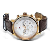 Tommy Hilfiger Evan White Dial Brown Leather Strap Watch for Men - 1710394 Buy Now By Tommy Hilfiger