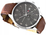 Tommy Hilfiger West Chronograph Grey Dial Brown Leather Strap Watch For Men - 1791710 Buy Now By Tommy Hilfiger