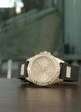 Guess Frontier Diamonds Gold Dial Black Rubber Strap Watch For Women - W1160L1 Buy Now By Guess