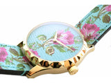 Gucci G Timeless Floral Turquoise Dial Turquoise Leather Strap Watch For Women - YA1264085 Buy Now By Gucci