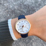 Fossil Tailor White Dial Blue Leather Strap Watch for Women - ES4260 Buy Now By Fossil
