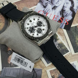 Guess Legacy White Dial Black Rubber Strap Watch For Men - W1049G3 Buy Now By Guess