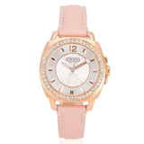 Coach Boyfriend Mother of Pearl White Dial Pink Leather Strap Watch for Women - 14503151 Buy Now By Coach