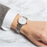 Emporio Armani Gianni T Bar White Marble Dial Silver Steel Strap Watch For Women - AR11170 Buy Now By Emporio Armani