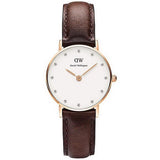 Daniel Wellington Classy Bristol White Dial Brown Leather Strap Watch For Women - DW00100062 Buy Now By Daniel Wellington