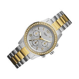 Guess Mini Spectrum Analog Silver Dial Two Tone Steel Strap Watch For Women - W0122L2 Buy Now By Guess