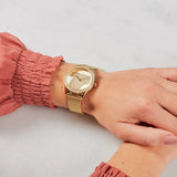 Guess Tri Glitz Quartz Diamonds Gold Dial Gold Mesh Bracelet Watch For Women - W1142L2 Buy Now By Guess