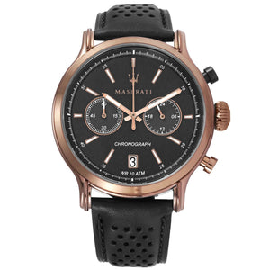 Maserati Legend Chronograph Black Dial Black Leather Strap Watch For Men - R8871638001 Buy Now By Maserati
