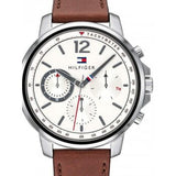 Tommy Hilfiger Landon Chronograph White Dial Brown Leather Strap Watch for Men - 1791531 Buy Now By Tommy Hilfiger