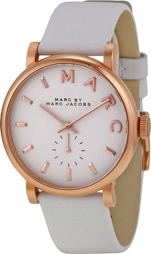Marc Jacobs Baker White Dial White Leather Strap Watch for Women - MBM1283 Buy Now By Marc Jacobs