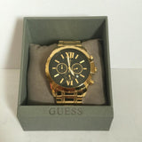 Guess Optic Multifunction Black Dial Gold Steel Strap Watch for Men - W0193G1 Buy Now By Guess