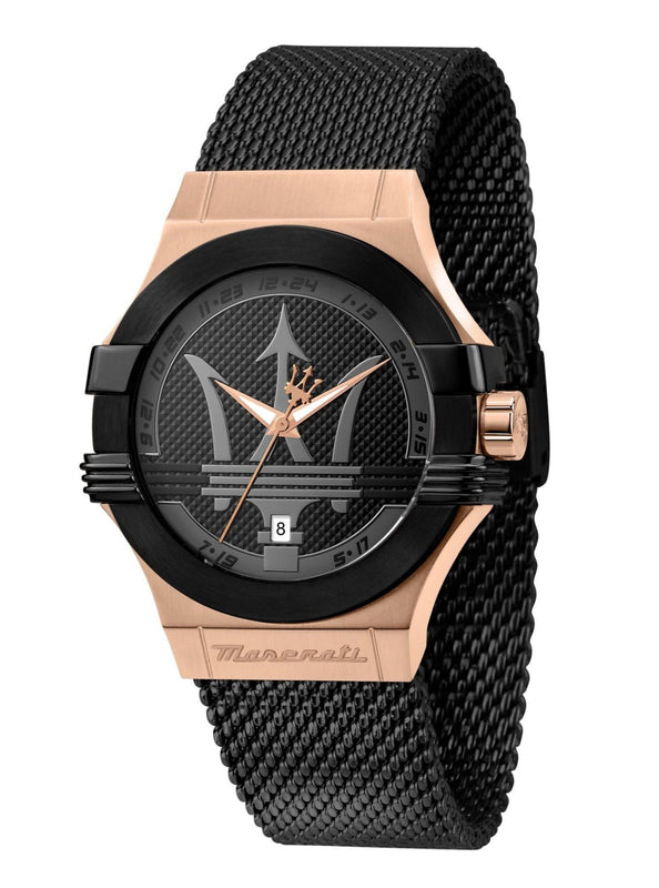 Maserati Potenza Black Mesh Bracelet Black Dial Watch For Men - R8853108010 Buy Now By Maserati