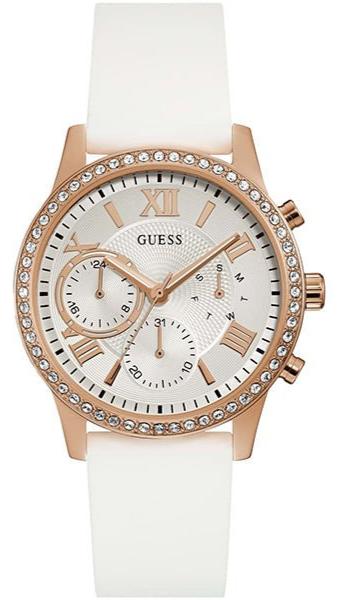 Guess Solar White Dial White Rubber Strap Watch For Women - W1135L1 Buy Now By Guess