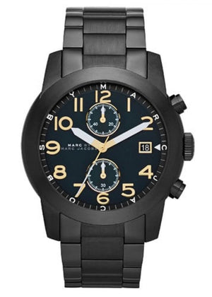Marc Jacobs Larry Chronograph Black Dial Black Steel Strap Watch for Men - MBM8606 Buy Now By Marc Jacobs