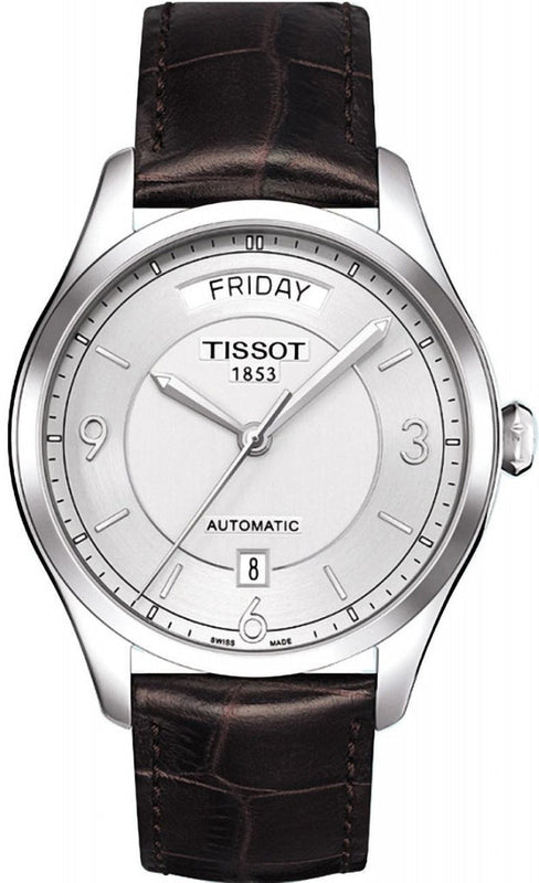 Tissot T Classic T One Automatic Silver Dial Brown Leather Strap Watch For Men - T038.430.16.037.00 Buy Now By Tissot