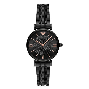 Emporio Armani Gianni T Bar All Black Diamond Dial Watch For Women - AR11245 Buy Now By Emporio Armani