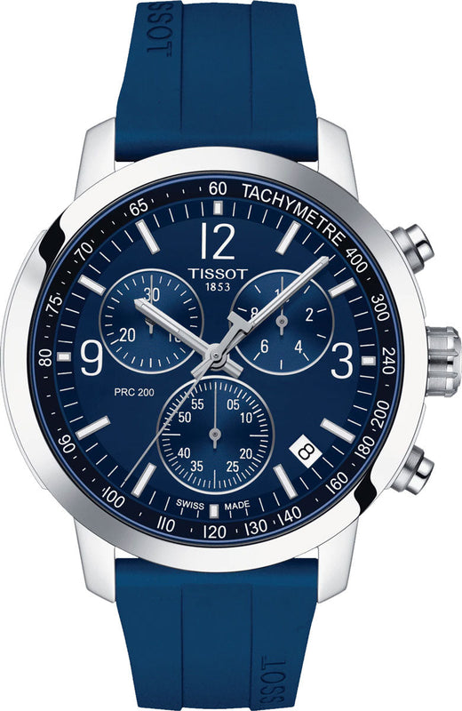 Tissot T Sport PRC 200 Chronograph Blue Rubber Strap Watch For Men - T114.417.17.047.00 Buy Now By Tissot